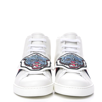 Gucci Calfskin Ayers Embroidered Web Mens Ace Removable Patches High Top Sneakers 13 White 2 of 12