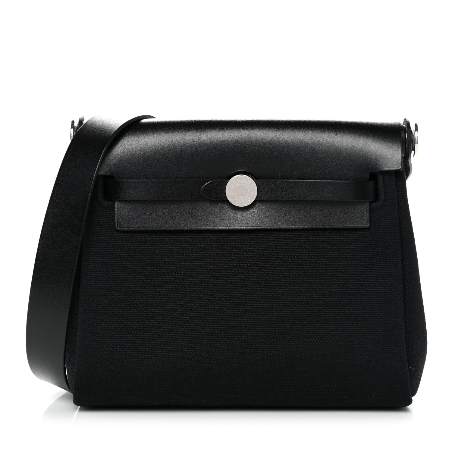 Hermes Military Toile Vache Hunter Herbag Zip Retourne 20 Black 1 of 10