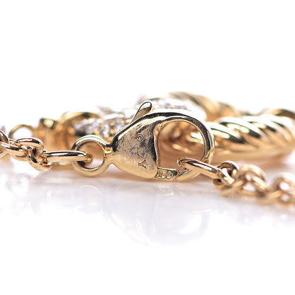 David Yurman 18K Yellow Gold Diamond Belmont Single Station Bracelet 5 of 6
