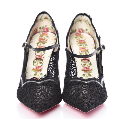 Gucci Lace Pizzo Venice Pumps 39 Black 2 of 9