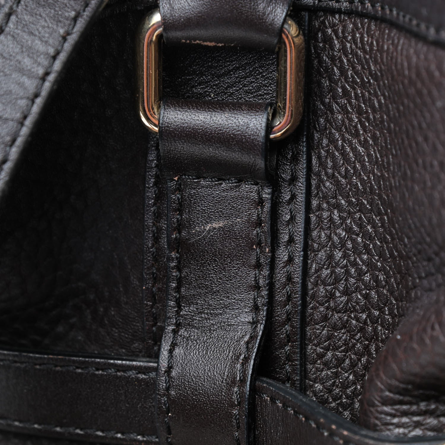 Burberry Grained Calfskin Haymarket Check Medium Golderton Tote Chocolate 8 of 8