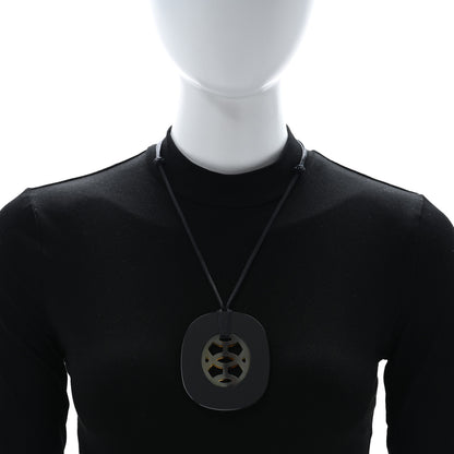 Hermes Buffalo Horn Lacquer Lift Necklace PM Black 2 of 4