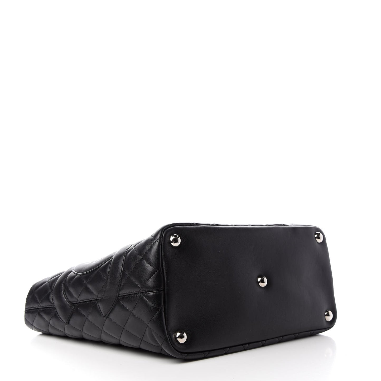 Calfskin Quilted Large Cambon Tote Black