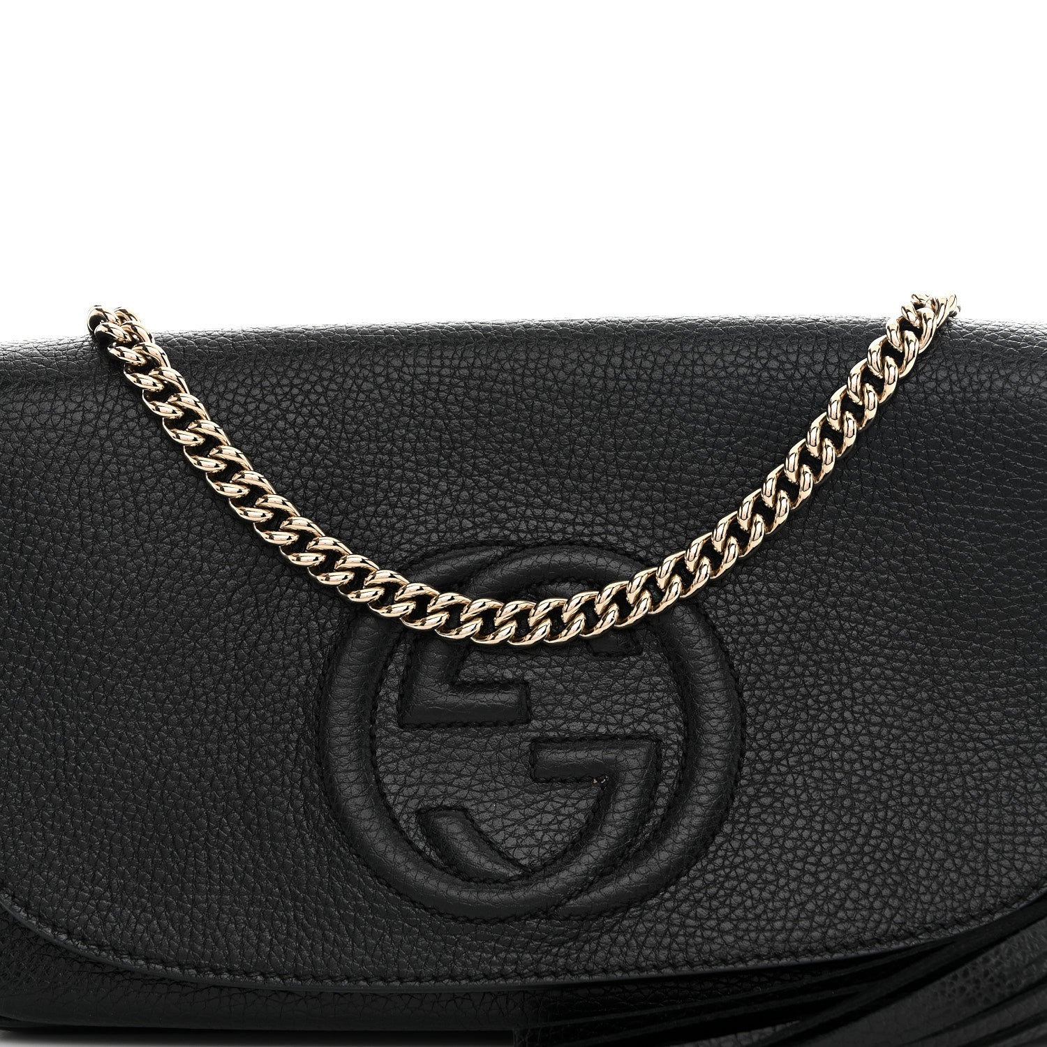 Gucci Pebbled Calfskin Medium Soho Flap Crossbody Black 8 of 12