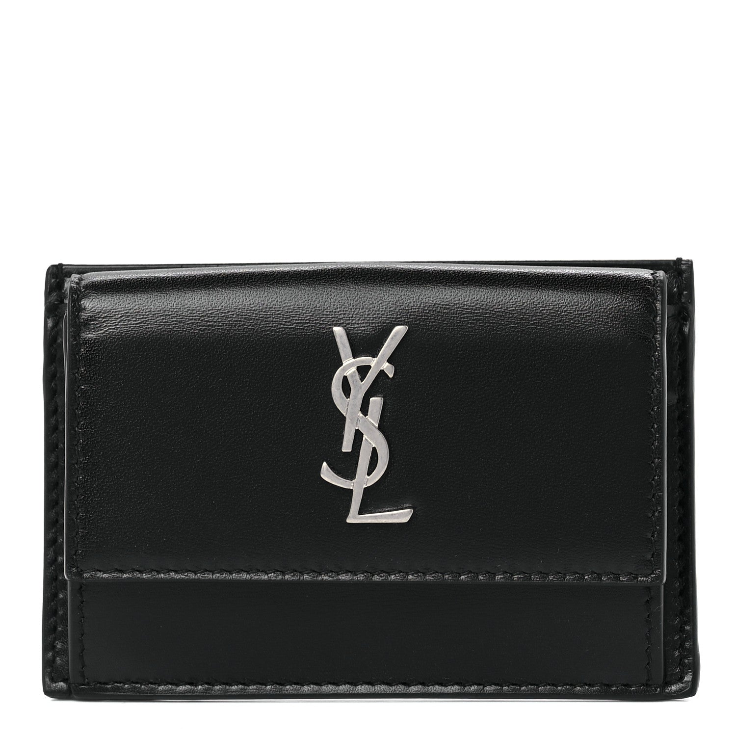 Saint Laurent Ultra Soft Calfskin Coin Wallet Black 1 of 13