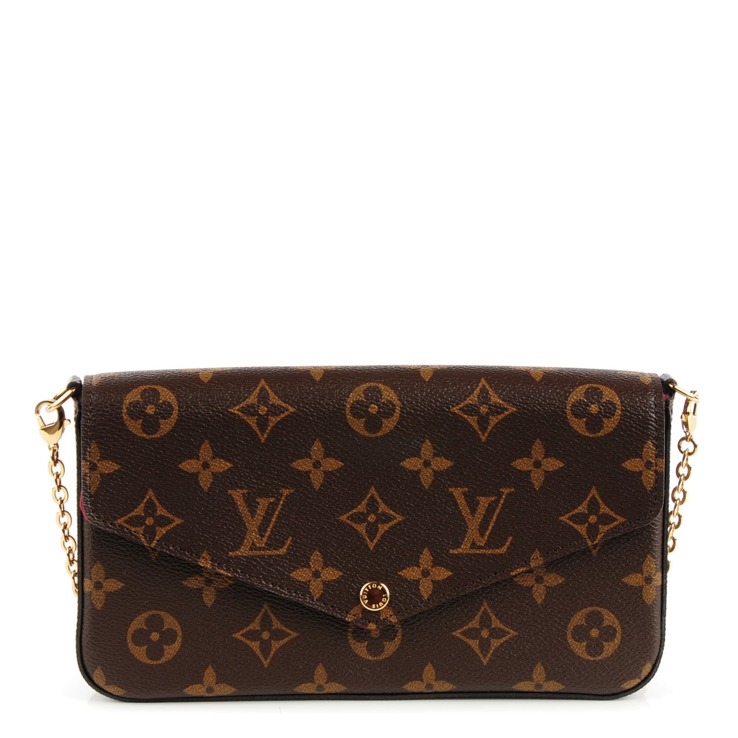 Monogram Pochette Felicie Chain Wallet Fuchsia