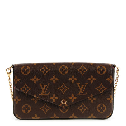 Louis Vuitton Monogram Pochette Felicie Chain Wallet Fuchsia 1 of 8