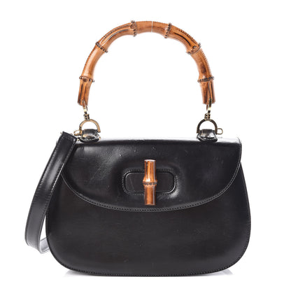 Gucci Calfskin Bamboo Top Handle Bag Black 1 of 11