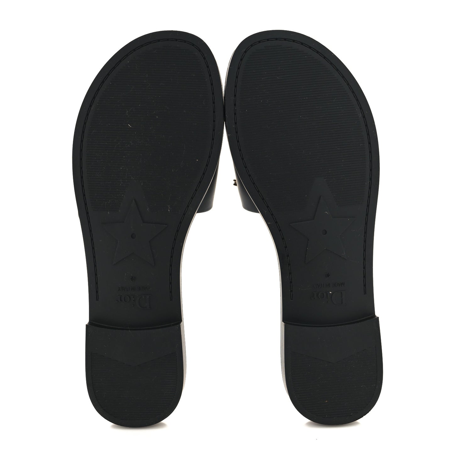 Matte Calfskin Pearl Dio(r)evolution Slide Sandals 40 Black