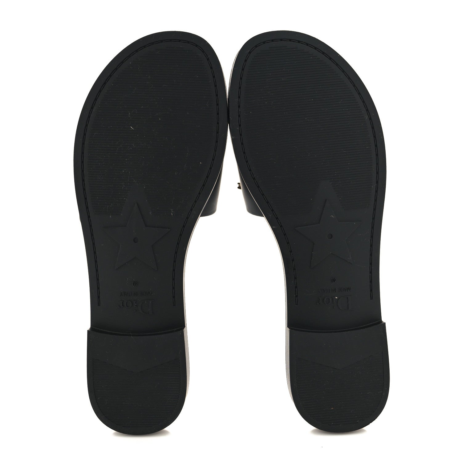 Christian Dior Matte Calfskin Pearl Dio(r)evolution Slide Sandals 40 Black 5 of 8