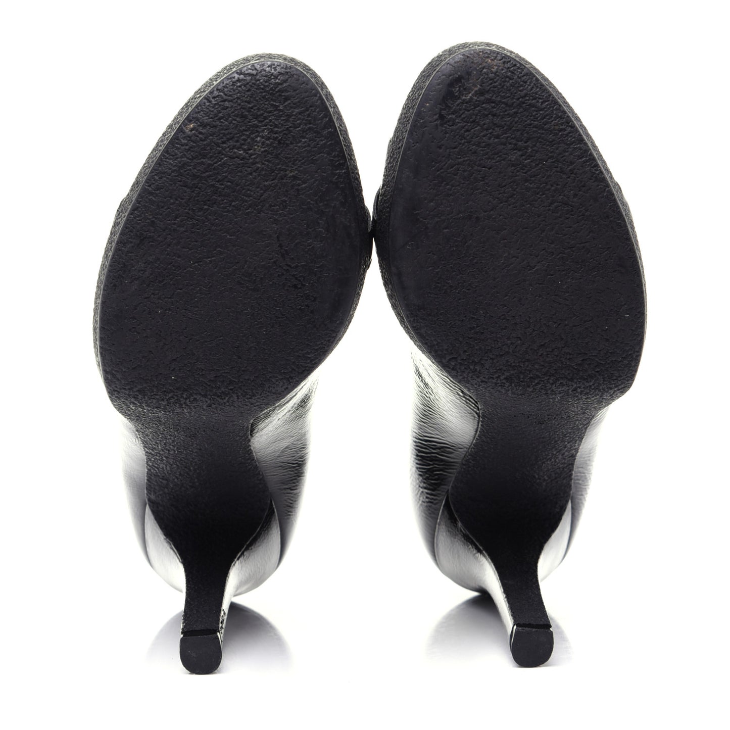Patent Horsebit Platform Peep Toe Pumps 9.5 Black