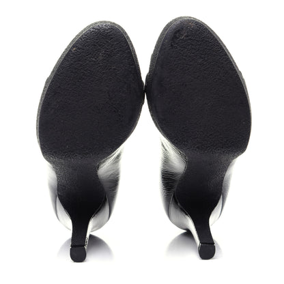 Gucci Patent Horsebit Platform Peep Toe Pumps 9.5 Black 8 of 15