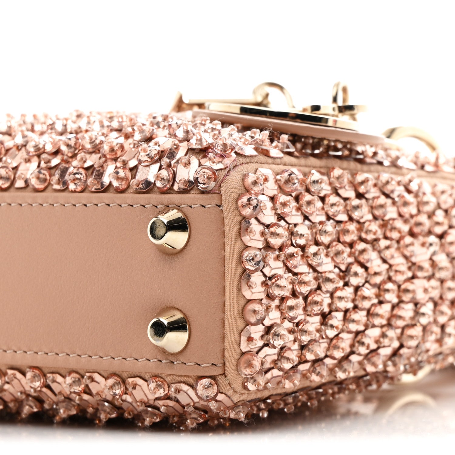Christian Dior Satin Crystal Beaded Embroidered Micro Lady Dior