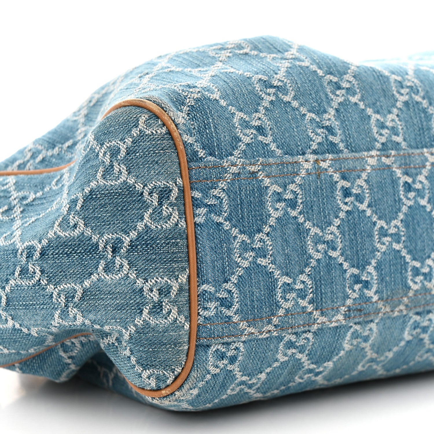 Gucci Denim Monogram Medium Sukey Tote Blue 9 of 20