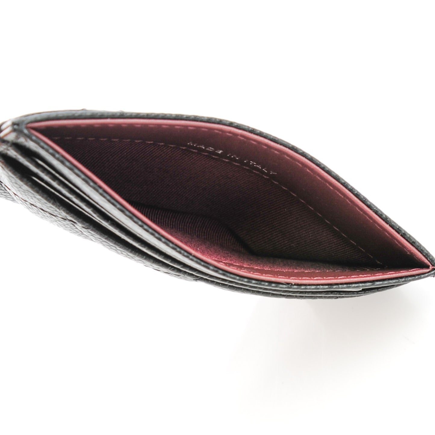 Caviar Quilted Card Holder Black