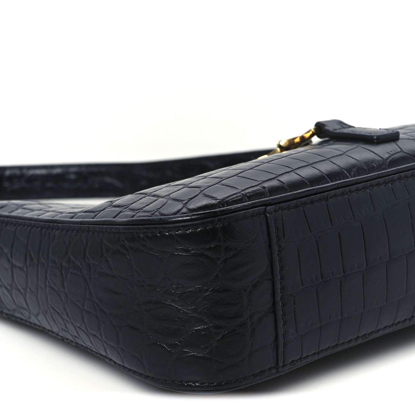 Calfskin Crocodile Embossed LE 5 A 7 Hobo Black