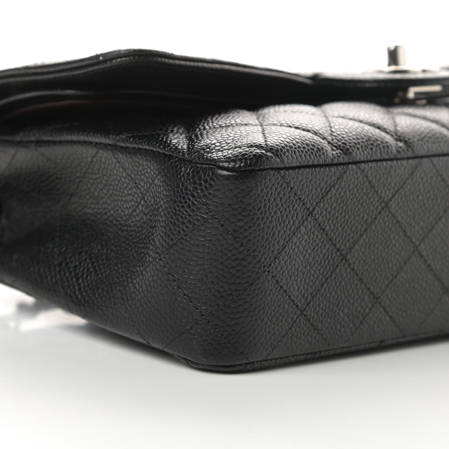 Caviar Quilted Medium Double Flap Black