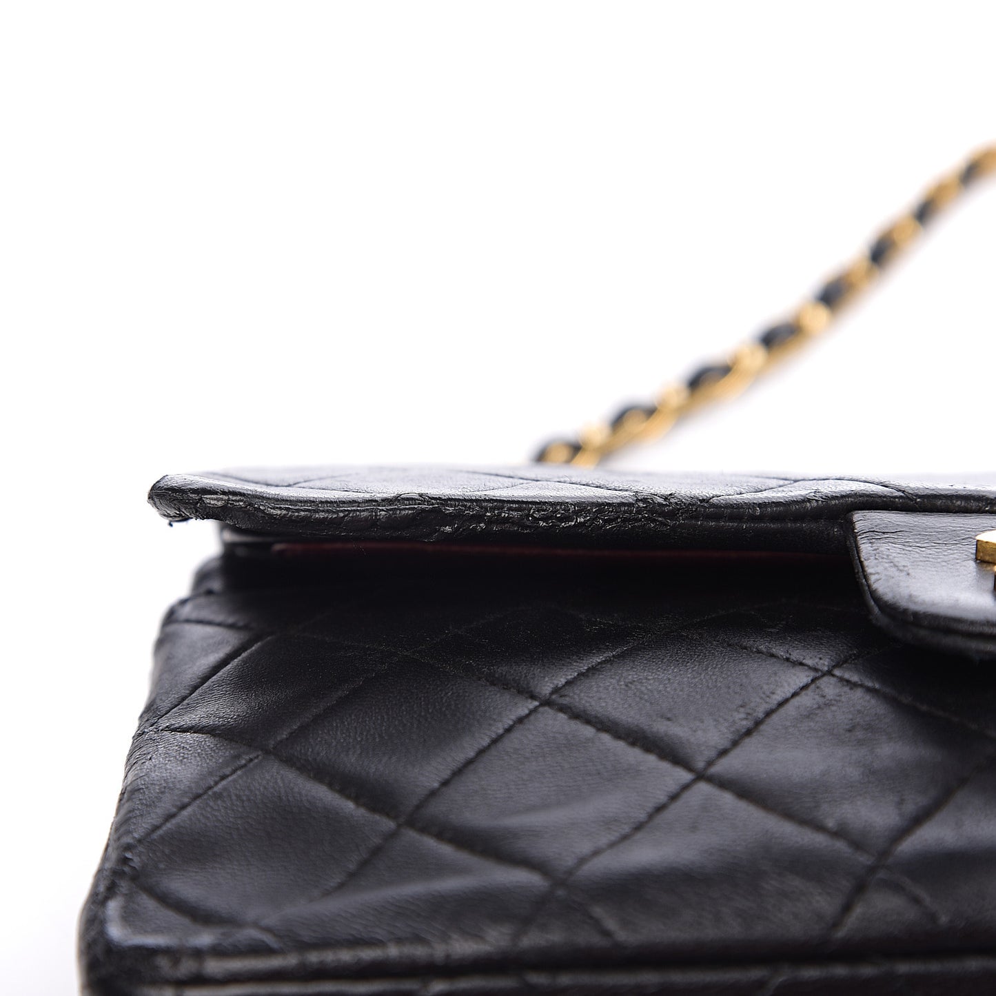 Lambskin Quilted Small Double Flap Black