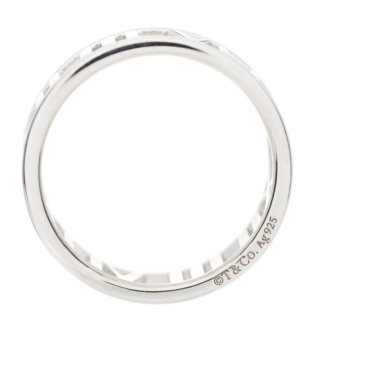 Sterling Silver Wide Atlas Open Ring 54 6.75