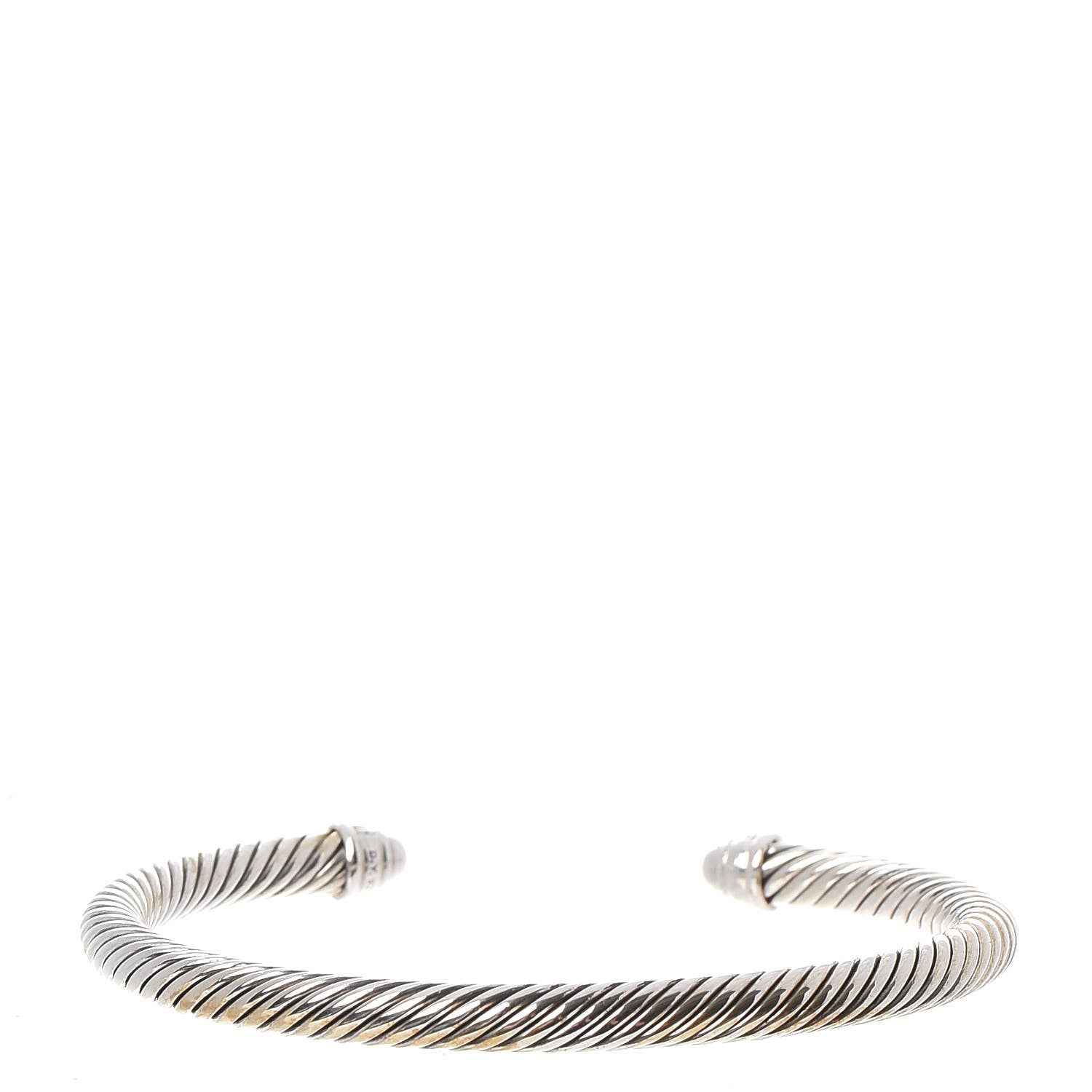 David Yurman Sterling Silver Diamond 5mm Cable Classics Cuff 3 of 7
