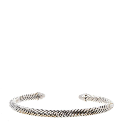 David Yurman Sterling Silver Diamond 5mm Cable Classics Cuff 3 of 7