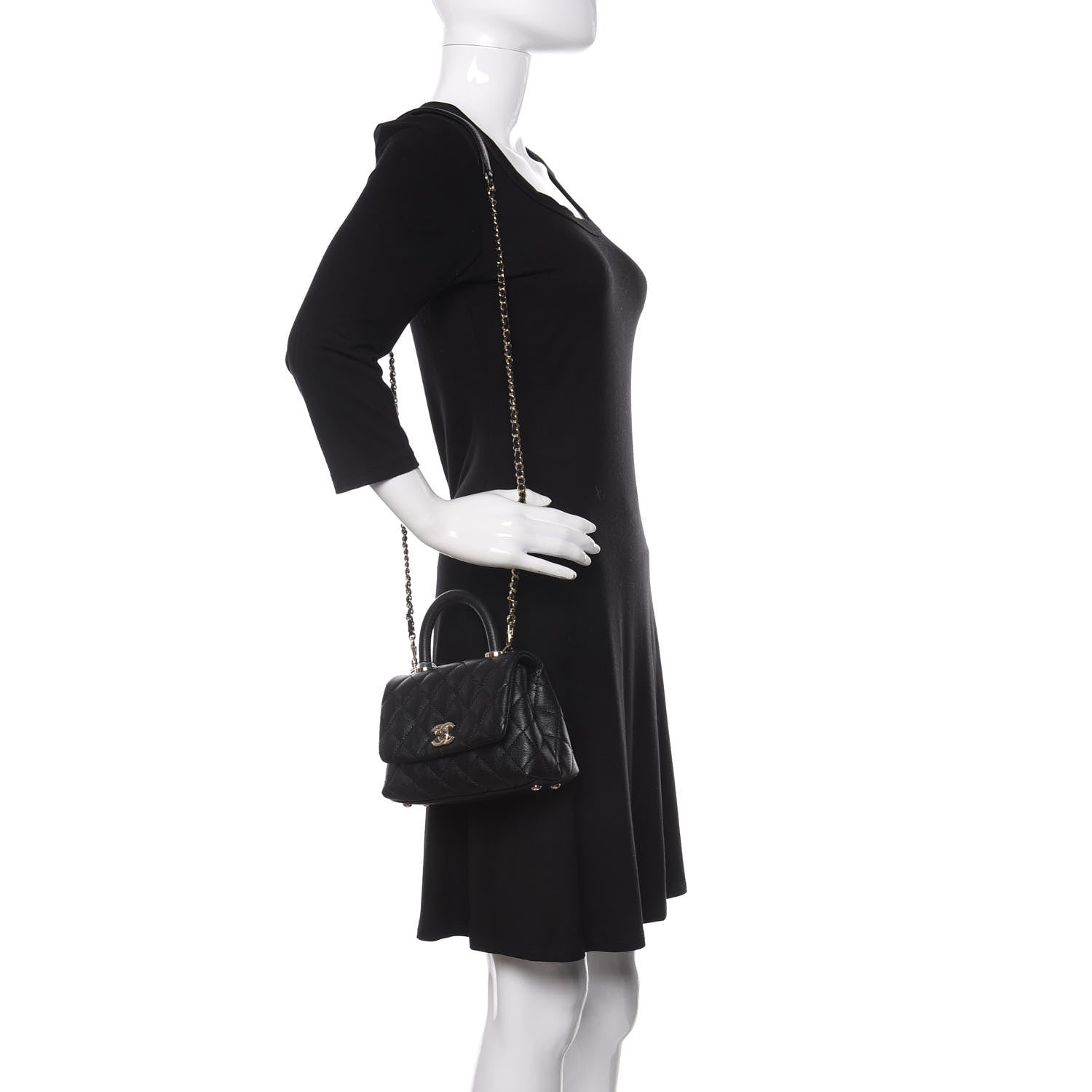 Chanel Caviar Quilted Extra Mini Coco Handle Flap Black 2 of 9