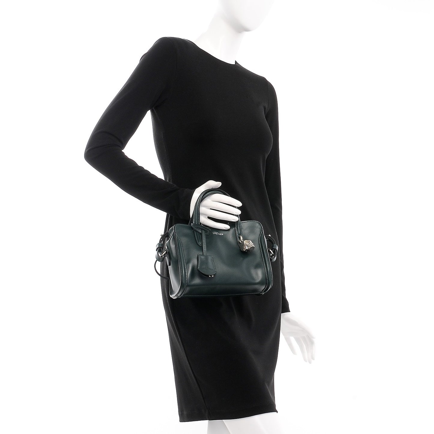 Calfskin Mini Padlock Dark Green Bottle