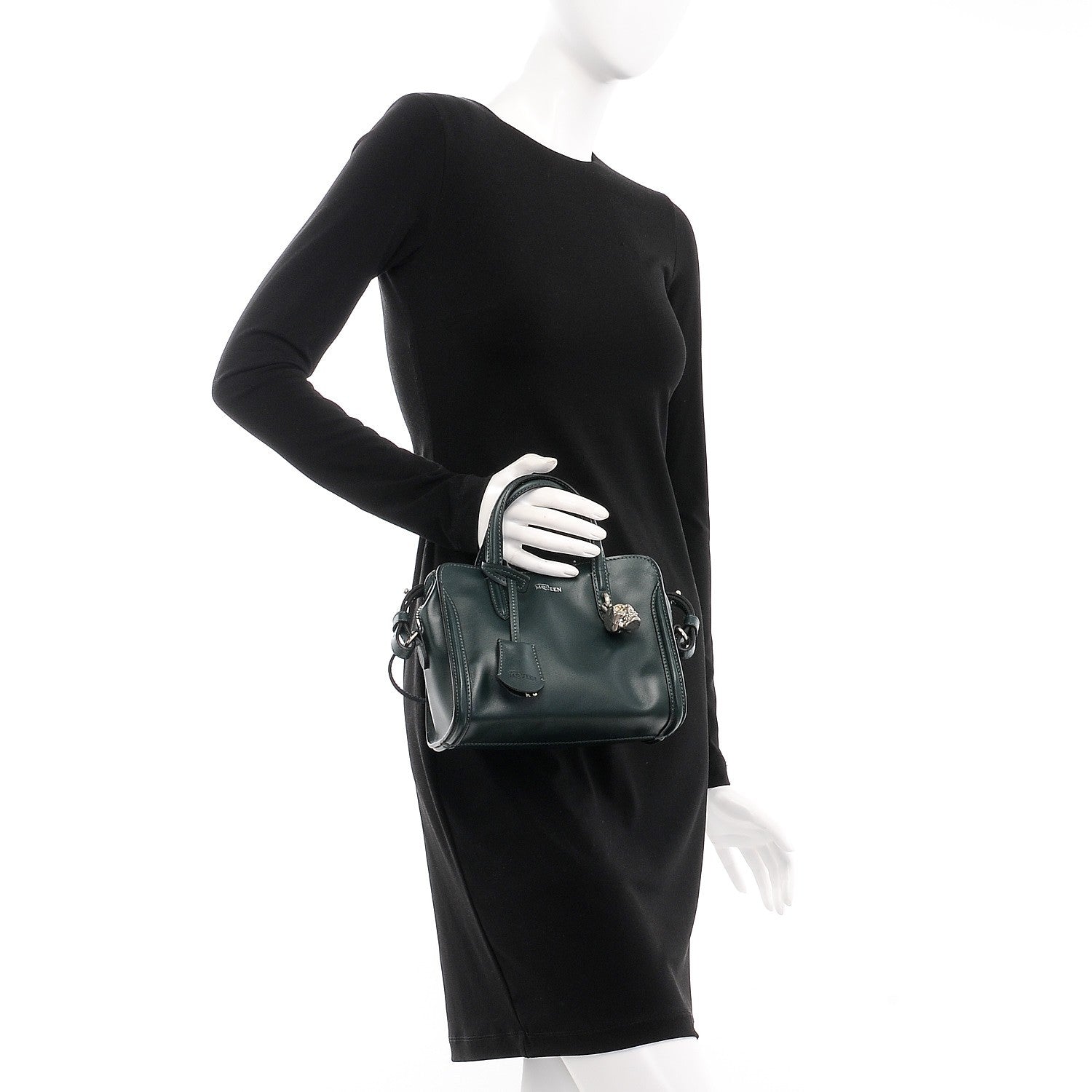 Alexander McQueen Calfskin Mini Padlock Dark Green Bottle 3 of 8