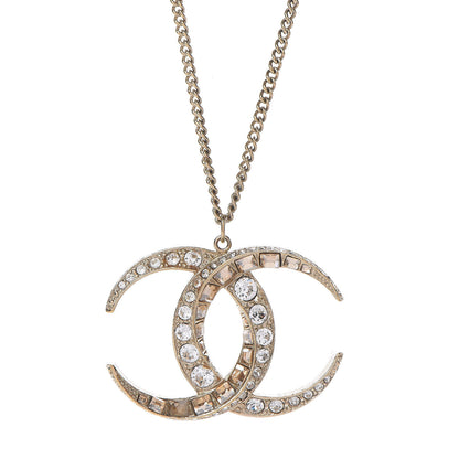 Chanel Baguette Crystal Moon CC Necklace Gold 4 of 5