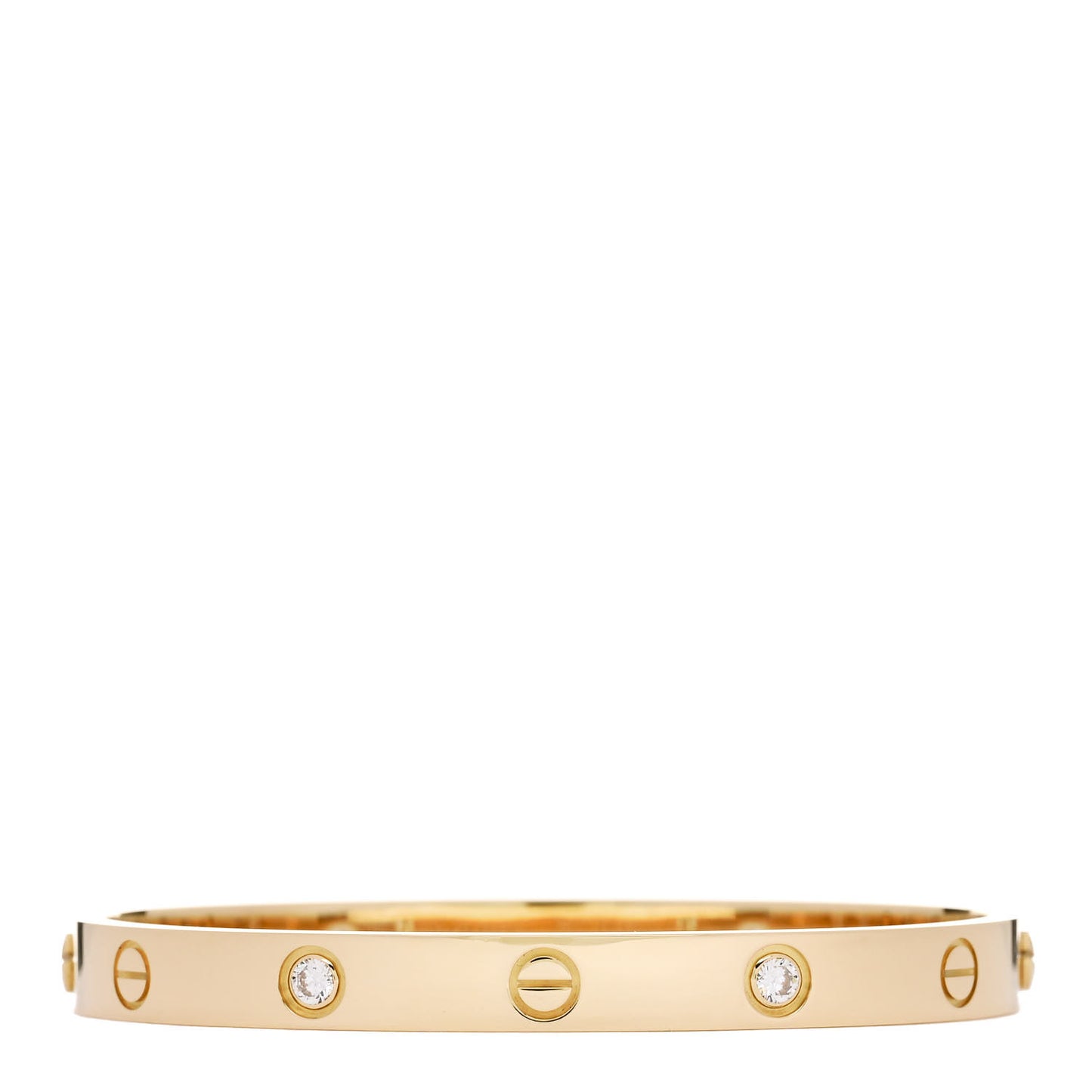18K Yellow Gold 4 Diamond LOVE Bracelet 17