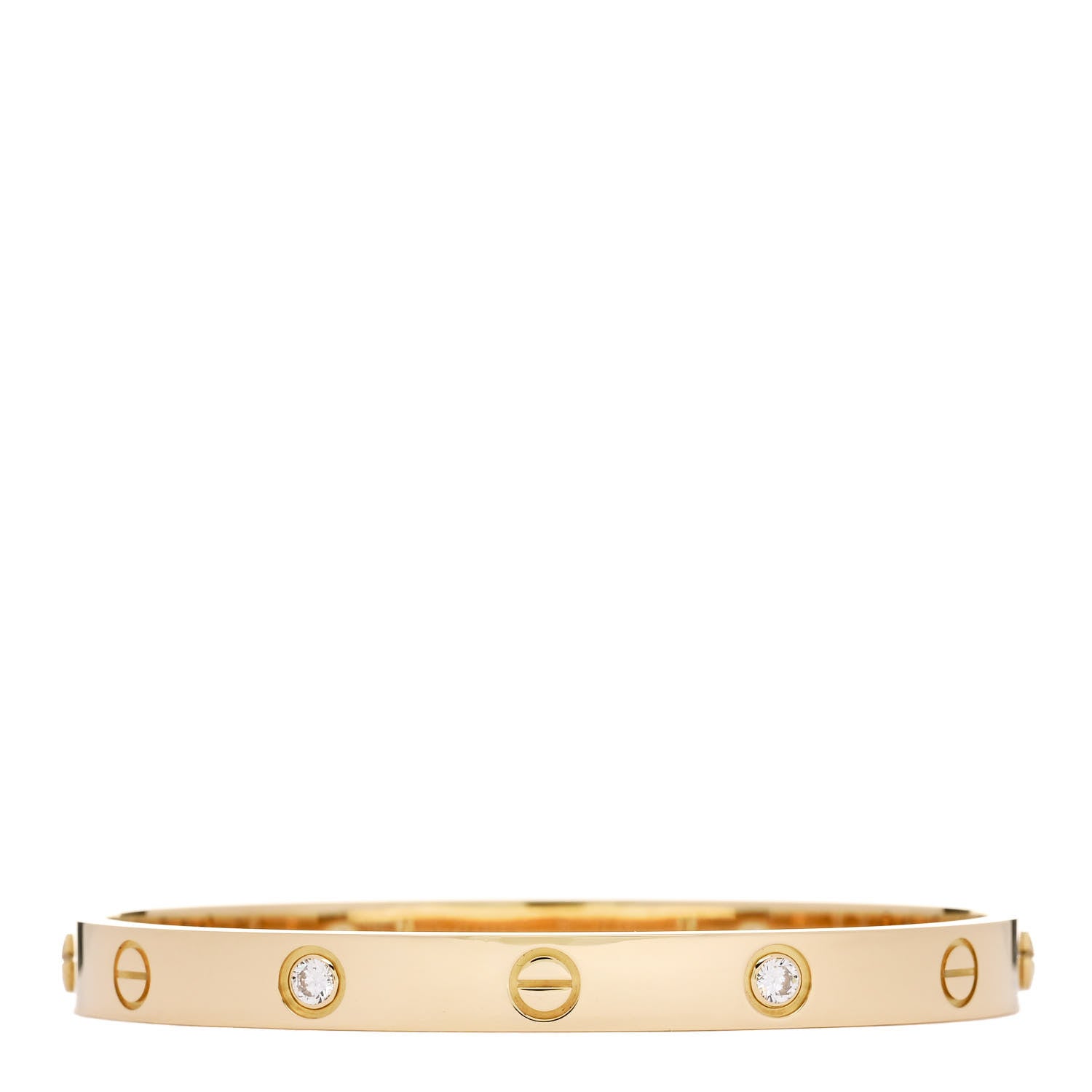 Cartier 18K Yellow Gold 4 Diamond LOVE Bracelet 17 2 of 7