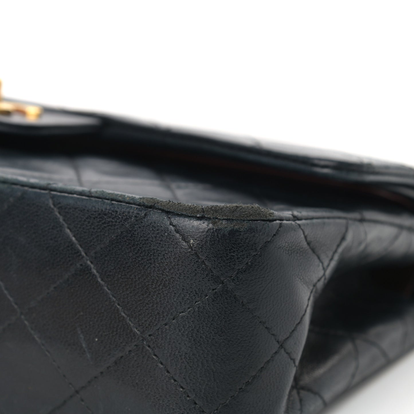 Lambskin Quilted Small Double Flap Black