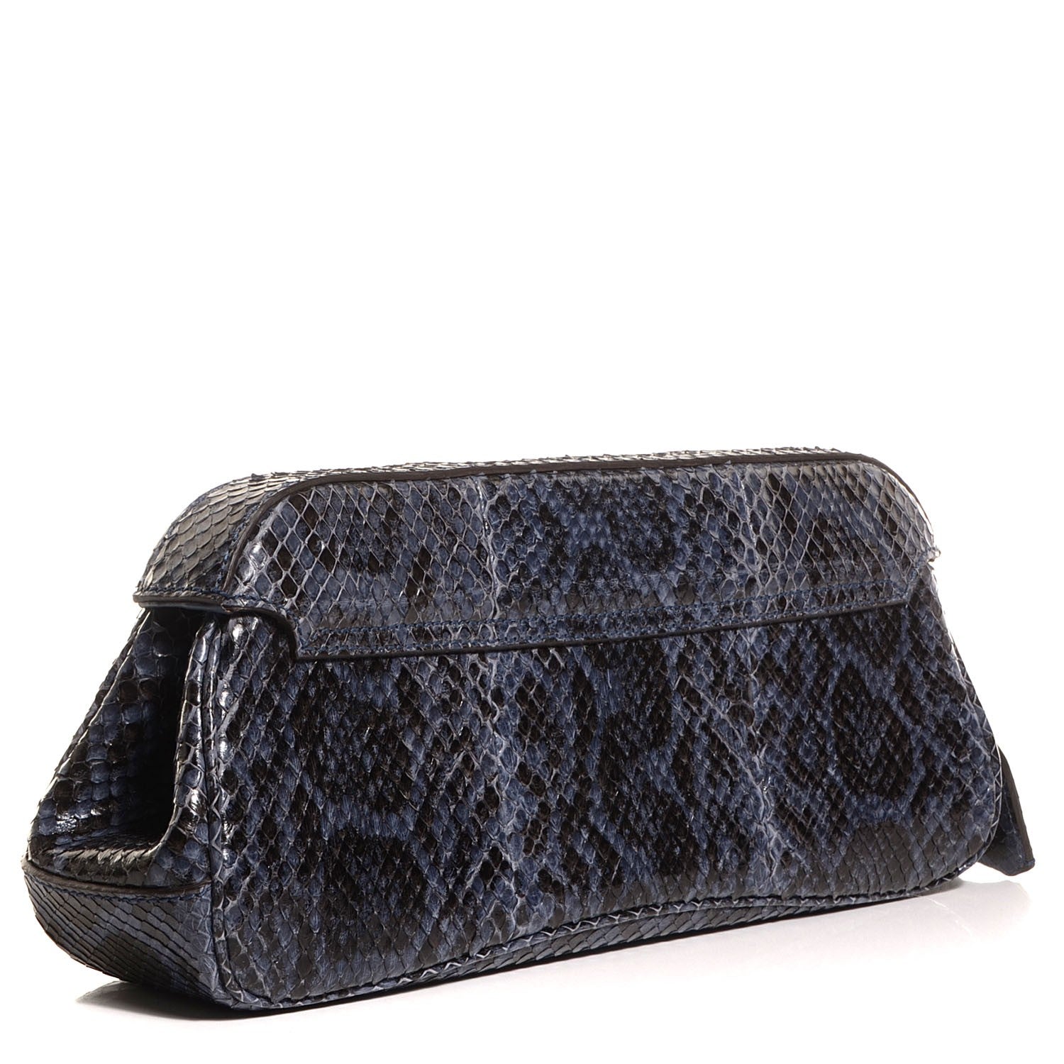Gucci Python Lady Lock Clutch Blue 4 of 10