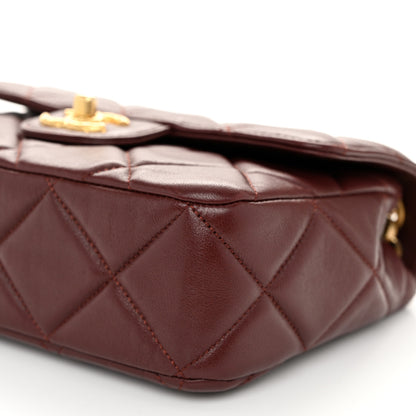 Chanel Lambskin Quilted Mini Logo Square Flap Burgundy 10 of 10