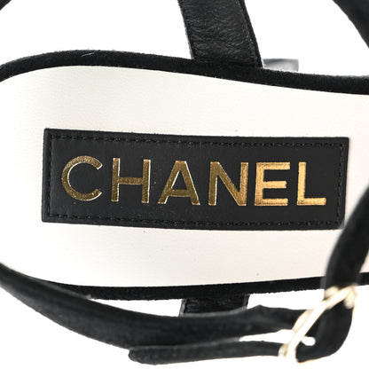 Chanel Suede CC Pumps 38 Black 7 of 10