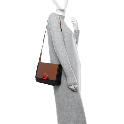 Burberry Calfskin Medium TB Bag Warm Tan Black 2 of 12