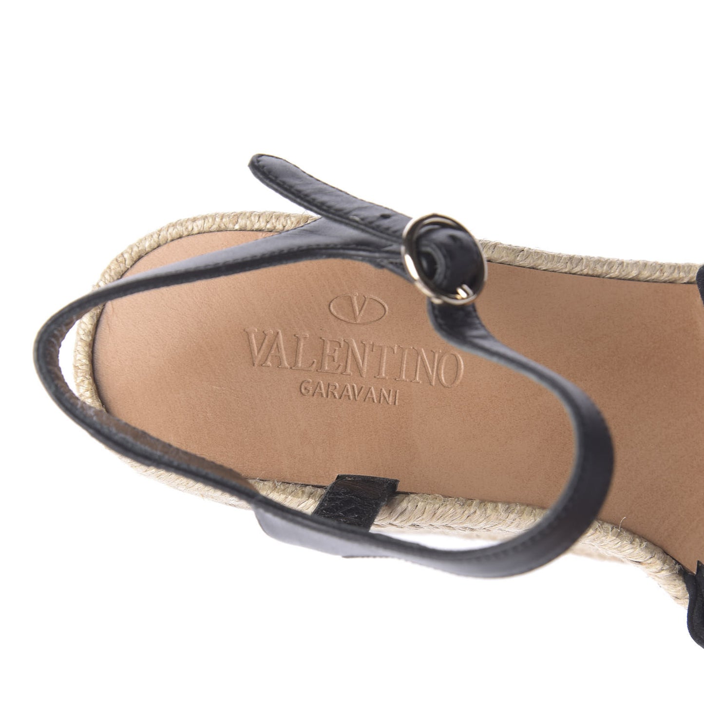 Suede Calfskin Tropical Bow Espadrille Platform Wedge Sandals 36 Black
