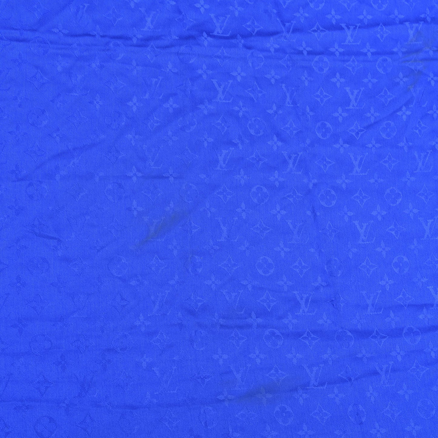 Wool Silk Monogram Shawl Blue