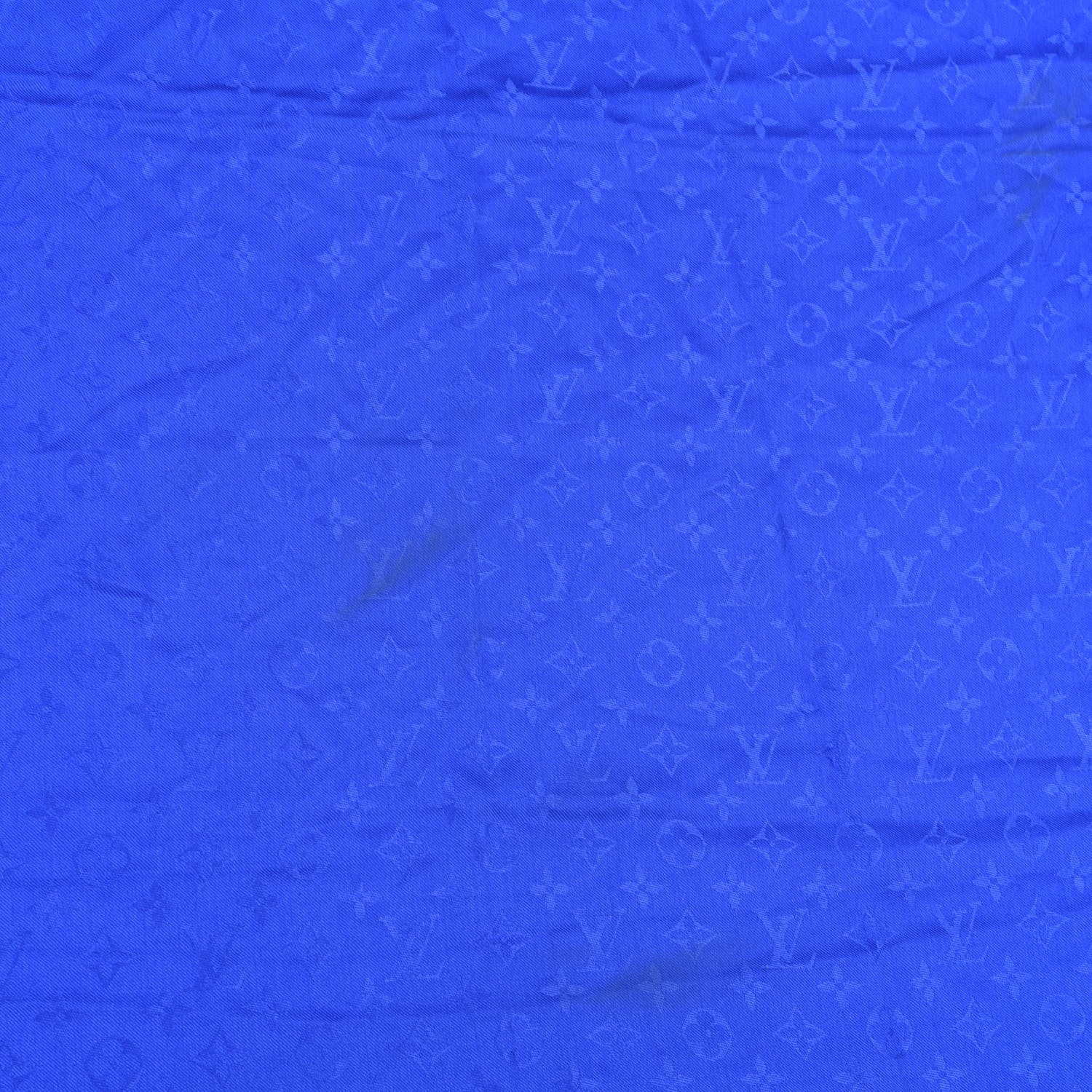 Louis Vuitton Wool Silk Monogram Shawl Blue 3 of 5