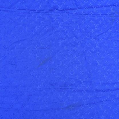 Louis Vuitton Wool Silk Monogram Shawl Blue 3 of 5