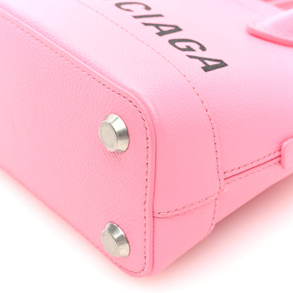 Balenciaga Signature Grained Calfskin Logo XXS Ville Top Handle Bag Rose Bubblegum Black 9 of 9