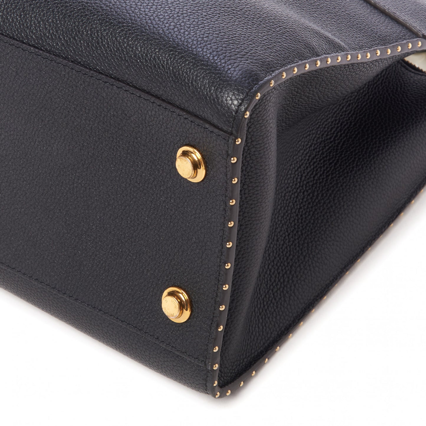 Calfskin Studded City Steamer MM Black
