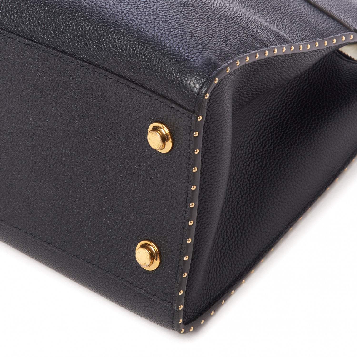 Louis Vuitton Calfskin Studded City Steamer MM Black 5 of 8