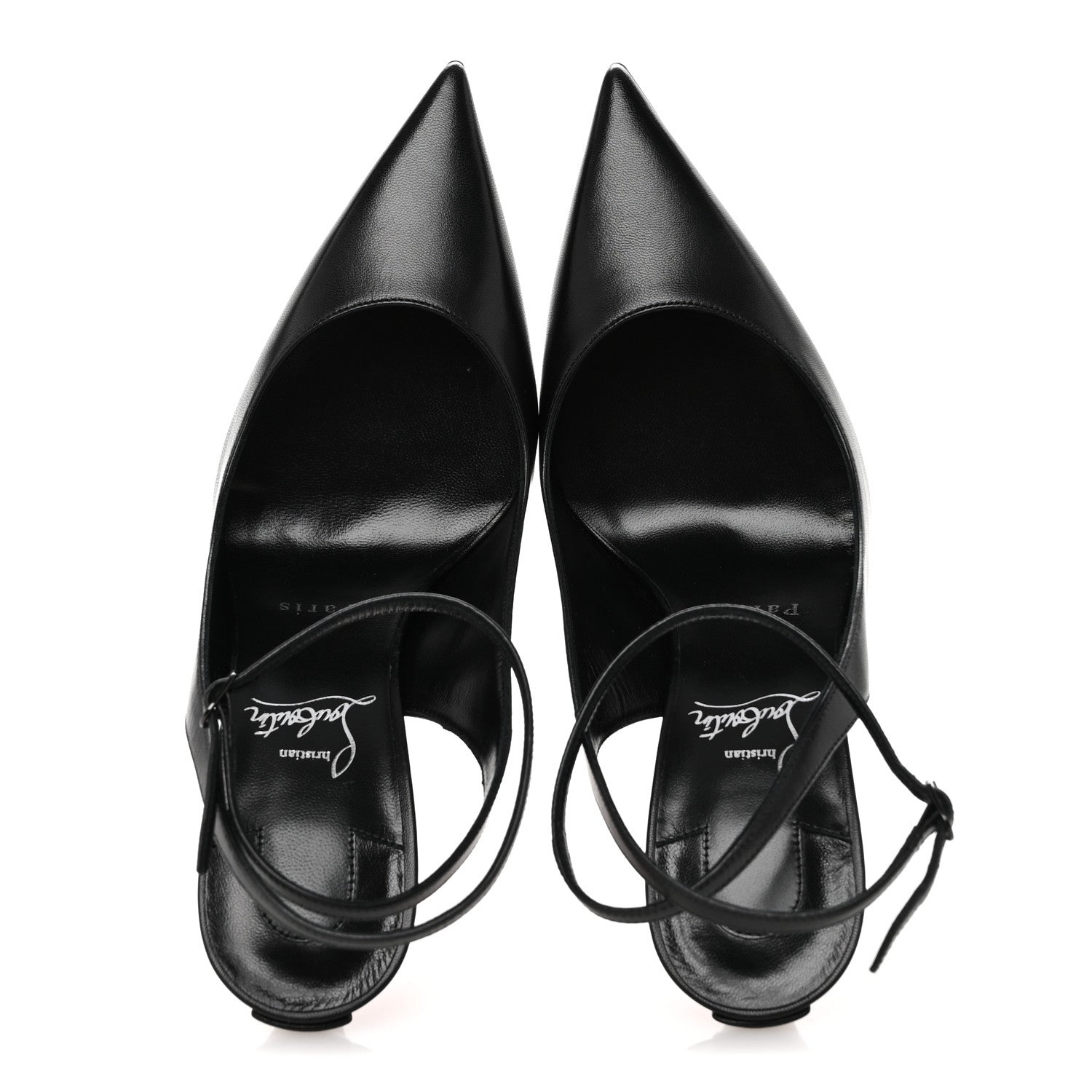 Christian Louboutin Calfskin Condora Sling 100 Pumps 38.5 Black 2 of 8