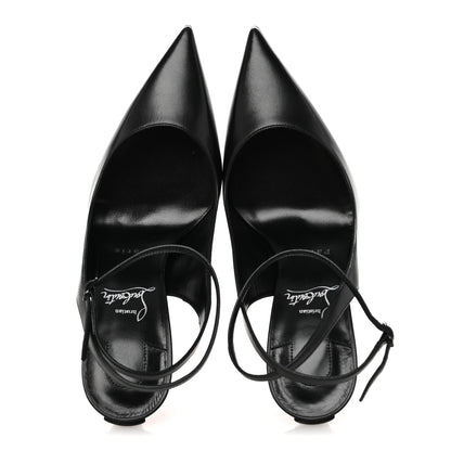 Christian Louboutin Calfskin Condora Sling 100 Pumps 38.5 Black 2 of 8