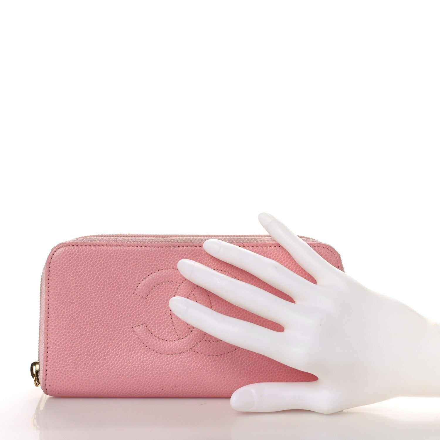 Chanel Caviar Large Timeless CC Zip Around Wallet Pink 2 of 15