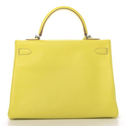 Hermes Epsom Candy Kelly Retourne 35 Lime Gris Perle 4 of 42