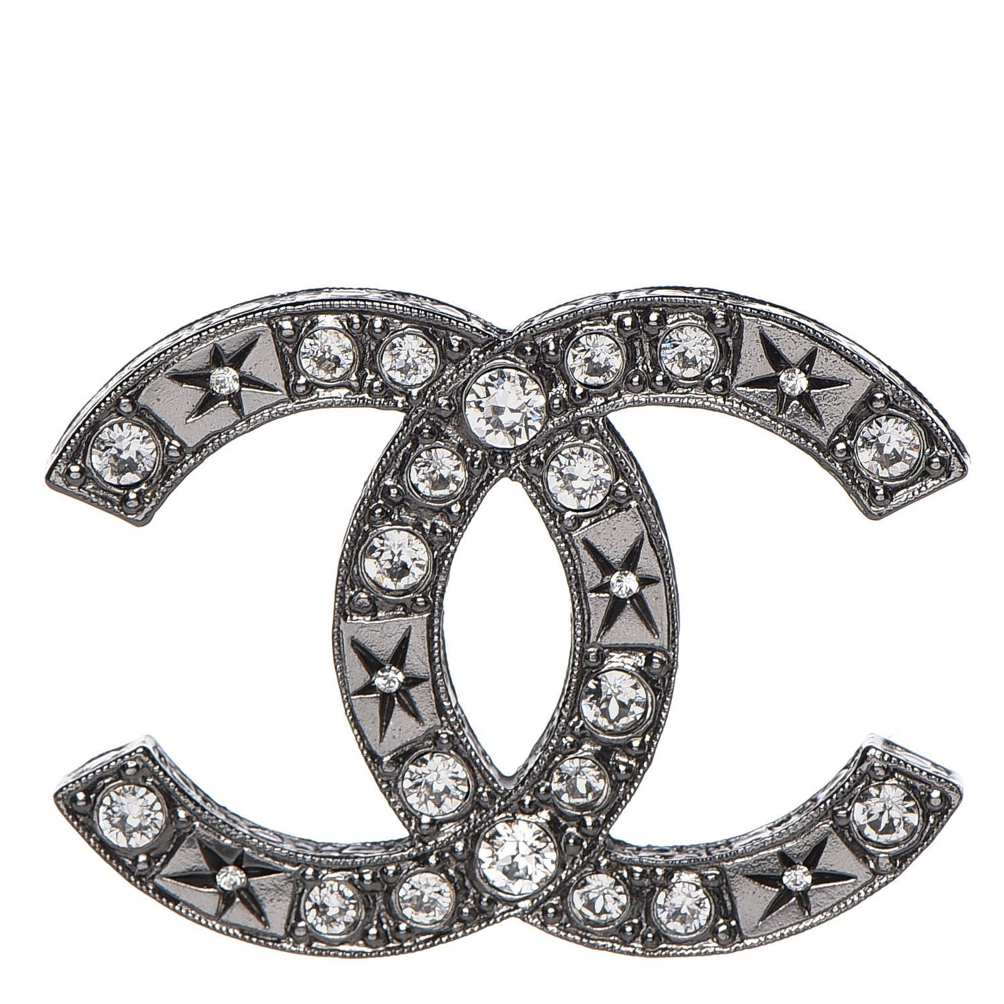 Ruthenium Crystal CC Star Brooch