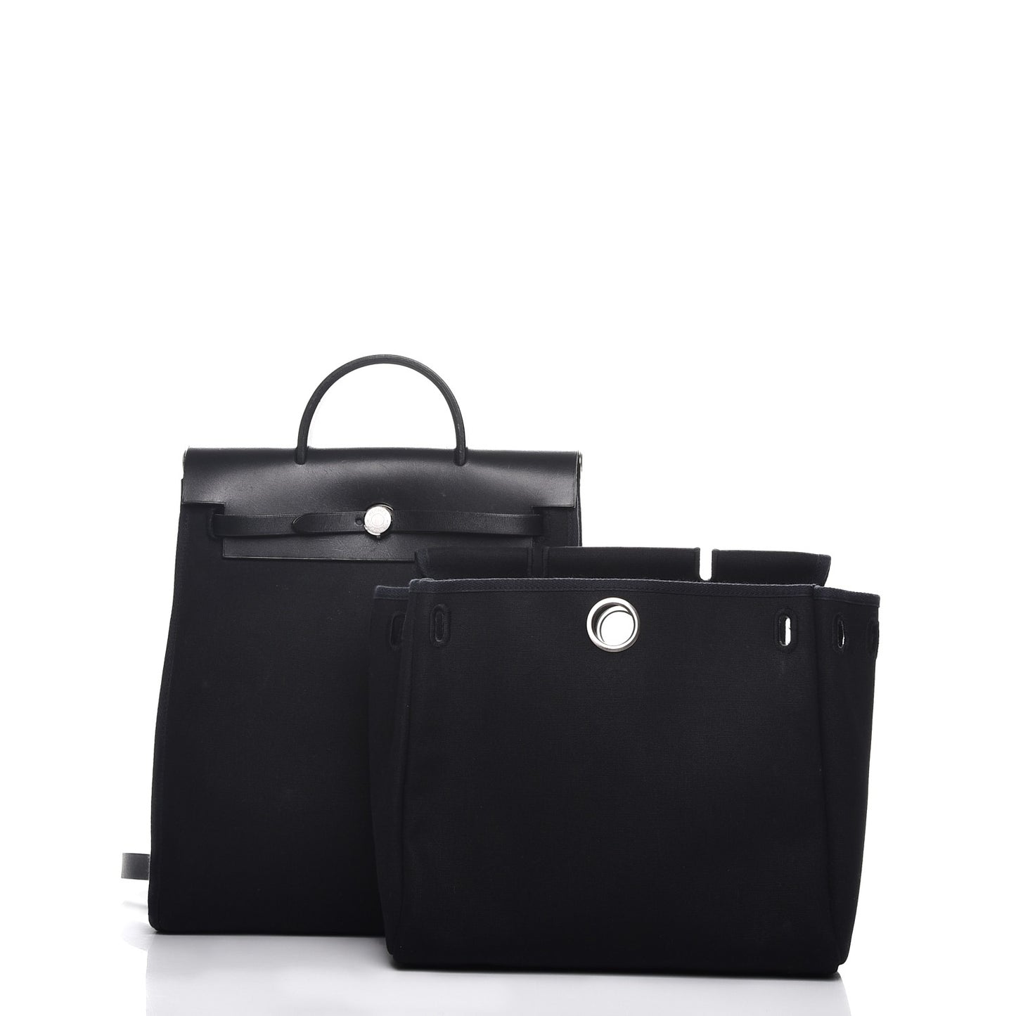 Toile Vache Calfskin Herbag 30 PM Backpack Black