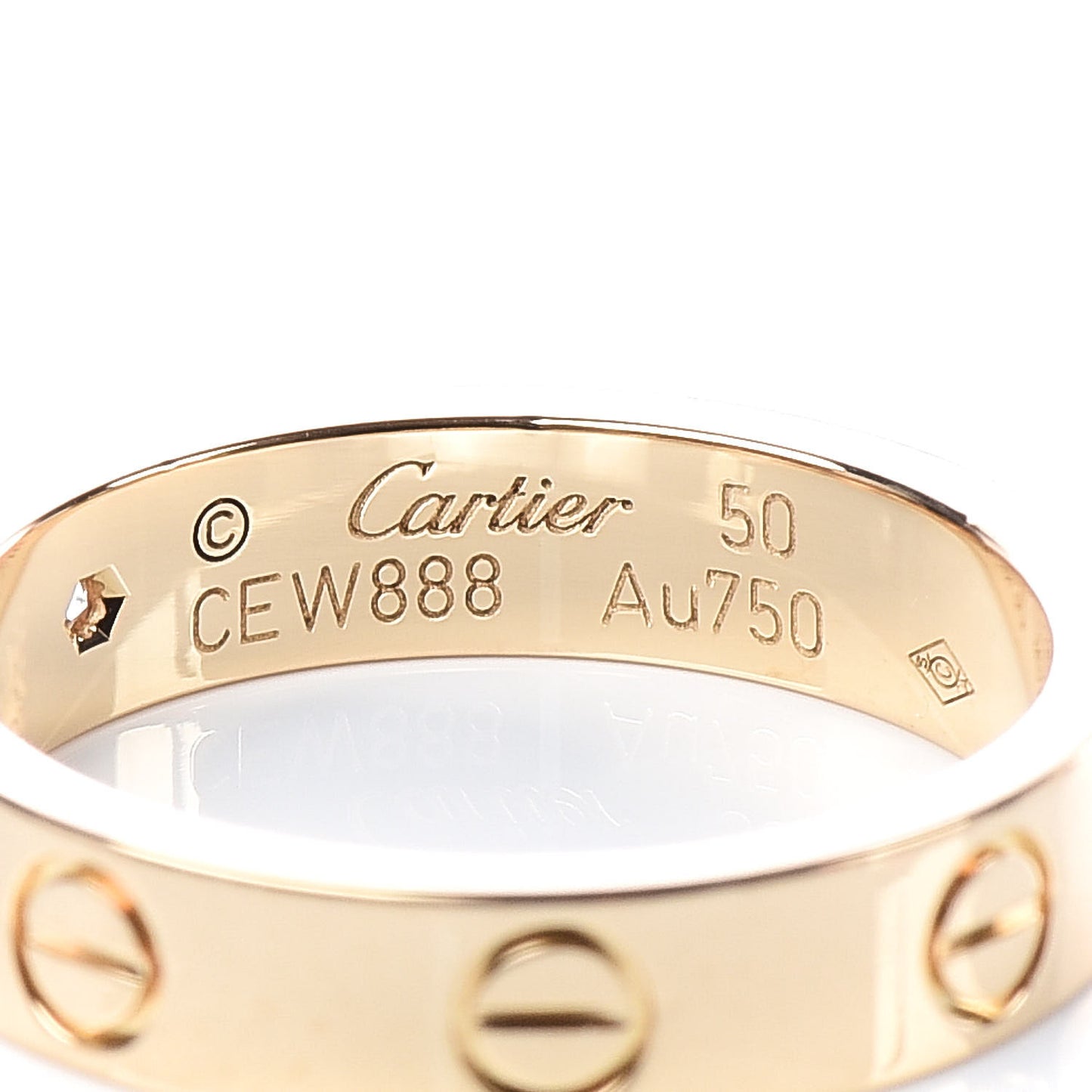 18K Yellow Gold Diamond 4mm LOVE Wedding Band Ring 50 5.25